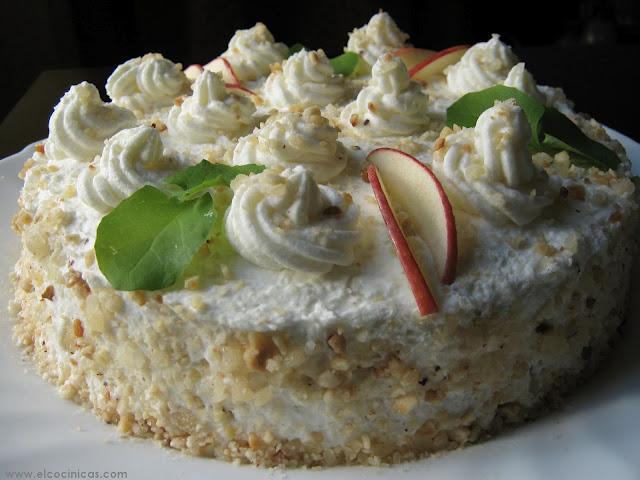 Tarta de manzana y nata