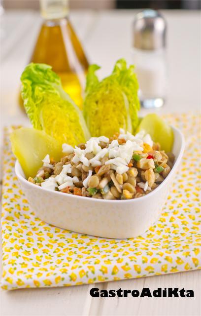 Ensalada tibia de lentejas