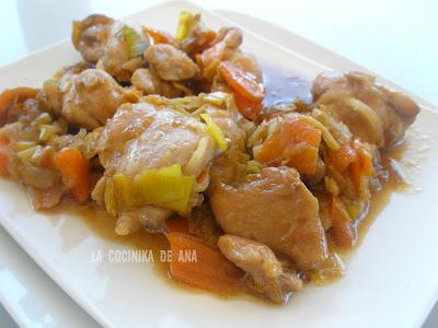 POLLO CON MANZANA AL AROMA DE JENGIBRE