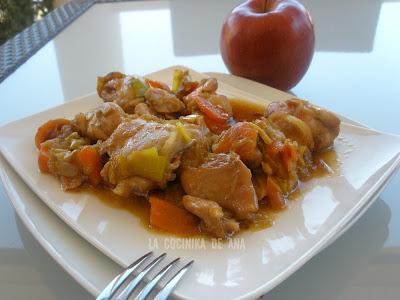 POLLO CON MANZANA AL AROMA DE JENGIBRE