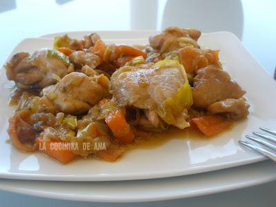 POLLO CON MANZANA AL AROMA DE JENGIBRE