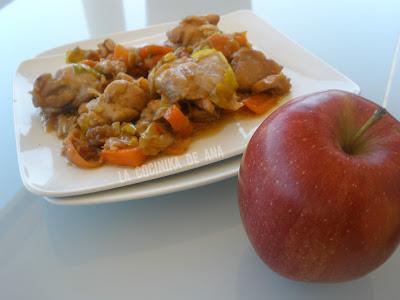 POLLO CON MANZANA AL AROMA DE JENGIBRE