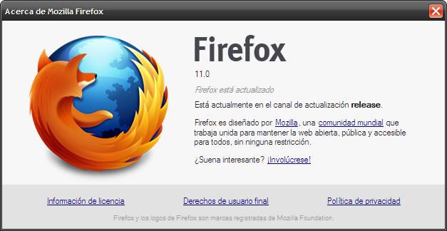 Firefox 11 ya disponible con pequeñas mejoras