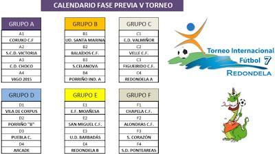 TORNEO REDONDELA FÚTBOL 7 2012 (GRUPOS Y CALENDARIO FASE PREVIA)