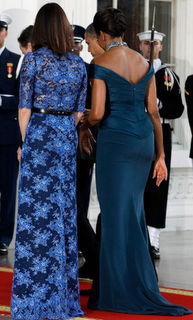Samantha Cameron y Michelle Obama, dos Primeras Damas vestidas de azul en la Casablanca