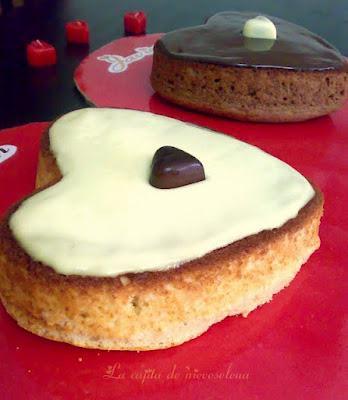 Tartas corazón de natillas para dos