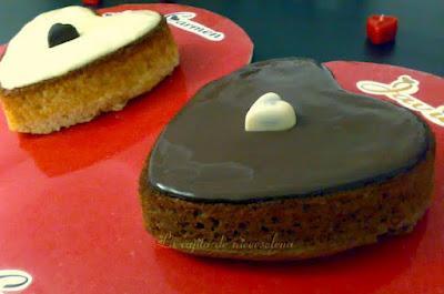 Tartas corazón de natillas para dos