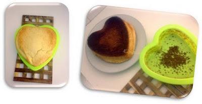 Tartas corazón de natillas para dos