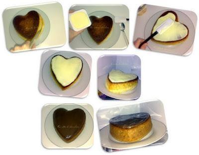 Tartas corazón de natillas para dos