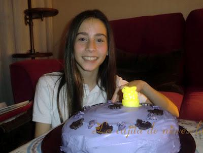 Tarta de violetas y calabaza para Beatriz