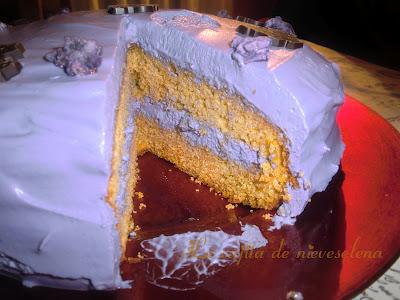 Tarta de violetas y calabaza para Beatriz