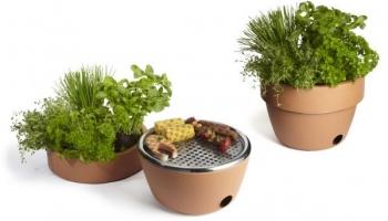 Barbacoa y macetero, dos por uno