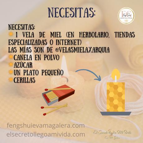 ☀️Ritual Abundancia Vela de Miel, Canela y Azúcar