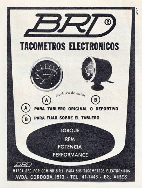Tacómetro electrónico de la marca BRD de 1966 Tacómetro electrónico de la marca BRD de 1966