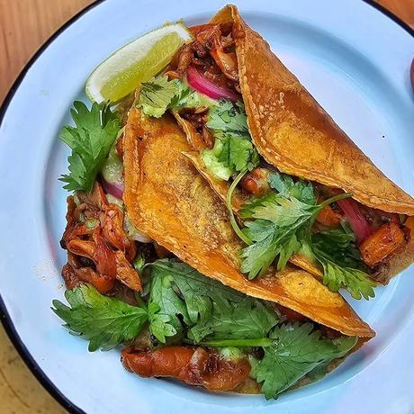 tacos de girgolas al pastor