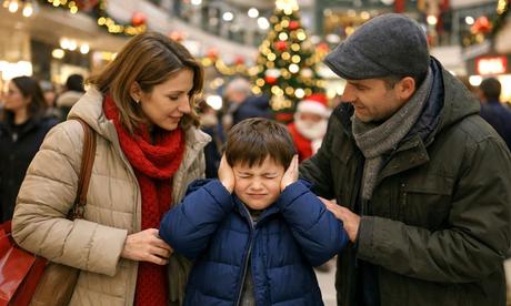 niño asperger en centro comercial