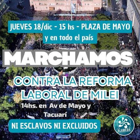 Movilización a Plaza de Mayo: Contra la reforma laboral