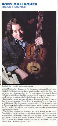 14/07/1995 RORY GALLAGHER SENTIRSE TRISTE. Escrito por Romain Decoret.