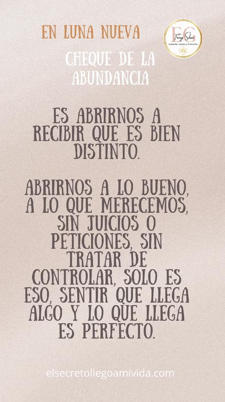 ✨ El 20 de diciembre a partir de las 02:44h de España tenemos la Luna Nueva para poder realizar el Cheque de la Abundancia.