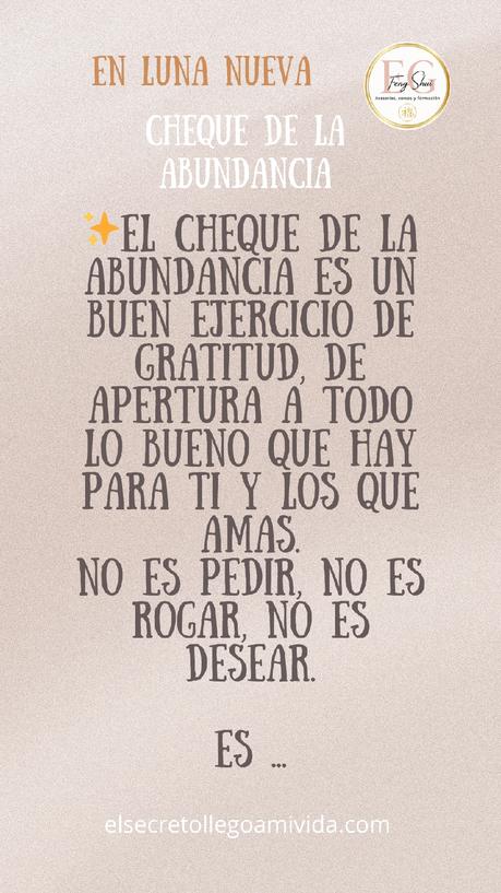 ✨ El 20 de diciembre a partir de las 02:44h de España tenemos la Luna Nueva para poder realizar el Cheque de la Abundancia.