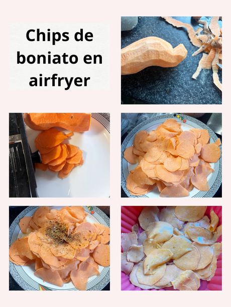 Chips de boniato en airfryer