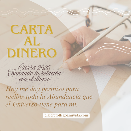✨ Carta al Dinero Cierra este 2025 Sanando tu relación con el dinero