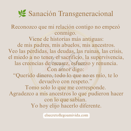 ✨ Carta al Dinero Cierra este 2025 Sanando tu relación con el dinero
