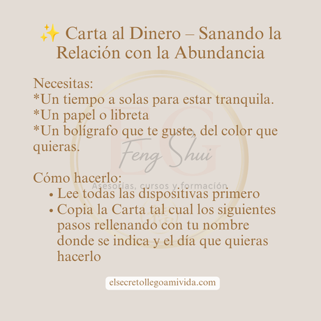 ✨ Carta al Dinero Cierra este 2025 Sanando tu relación con el dinero