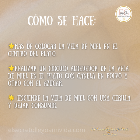 ☀️Ritual Abundancia Vela de Miel, Canela y Azúcar☀️