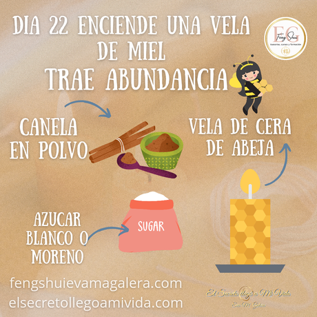 ☀️Ritual Abundancia Vela de Miel, Canela y Azúcar☀️