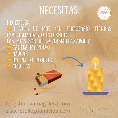 ☀️Ritual Abundancia Vela de Miel, Canela y Azúcar☀️