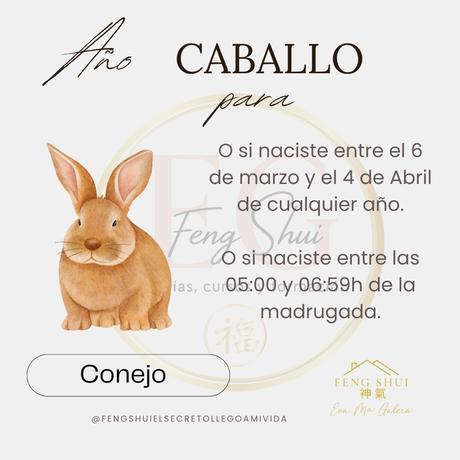 Horóscopo chino para el conejo en 2026