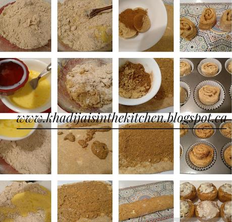 Roulés à la cannelle et à la farine complète (Recette facile et rapide) / Whole Wheat Cinnamon Rolls (Easy and quick recipe) / Espirales de canela y harina integral (Receta fácil y rapida) /   لفائف القرفة بالقمح الكامل (وصفة سريعة وسهلة)