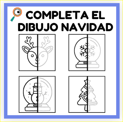 Completar Dibujos de Navidad Completar Dibujos de Navidad