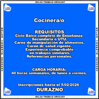 Cocinera-o (Durazno)