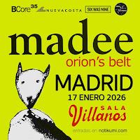 Concierto de Madee en la Sala Villanos en enero del 2026