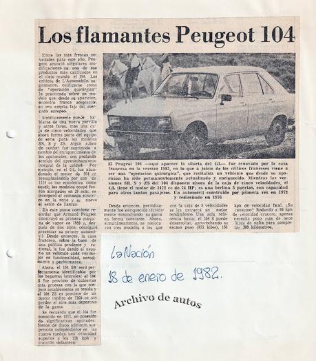 Peugeot 104 con cambios para el año 1982 Peugeot 104 con cambios para el año 1982