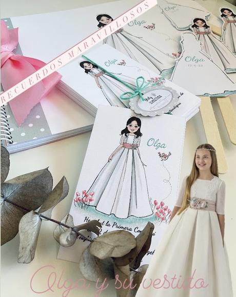 recordatorios y libro de firmas  para regalar en una comunión de niña