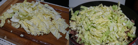 Salteado de repollo con carne Salteado de repollo con carne