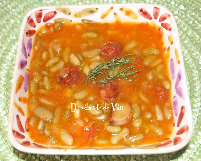 POTAJE DE ALUBIAS VERDINAS EN CALDO DE POLLO