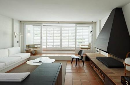 sillas eames muebles de diseño minimalismo español estilo minimalista estilo decoración moderno diseño de interiores decoración en blanco y negro decoración de interiores cocina negra chimenea de diseño casas minimalistas 