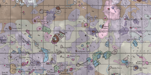 Mapa geológico de Io.