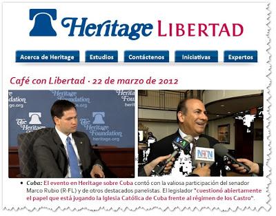 Marco Rubio y Roger Noriega contra la Iglesia cubana desde la Fundación Heritage [+ video]