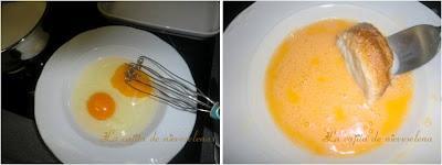 Torrijas con crema de naranja y frambuesas