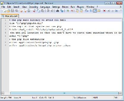 configuración de php con apache, archivo httpd-php-conf
