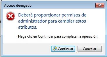 proporcionar permisos de administrador