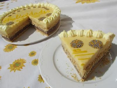 Tarta de natillas y galletas