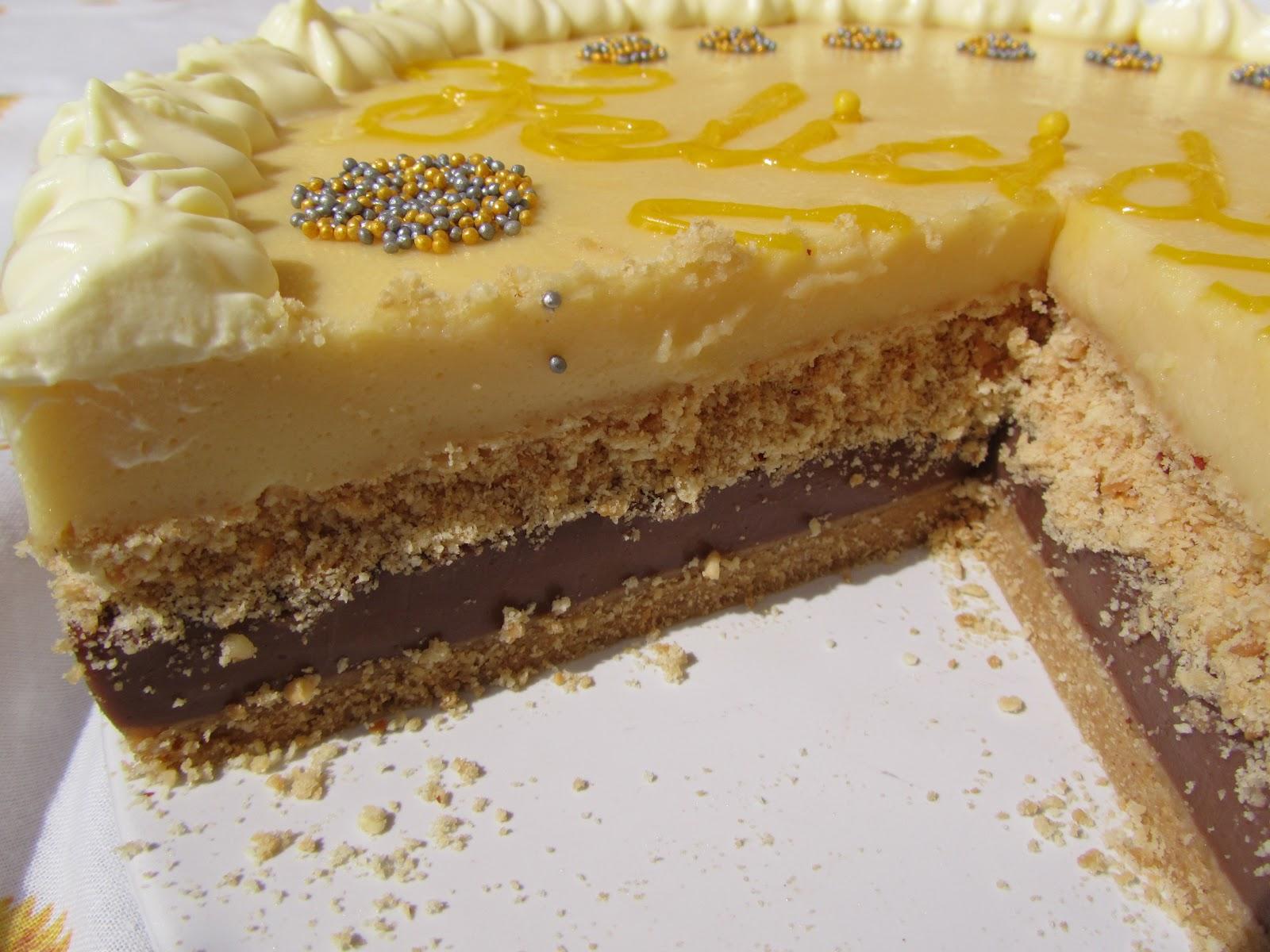 Tarta de natillas y galletas