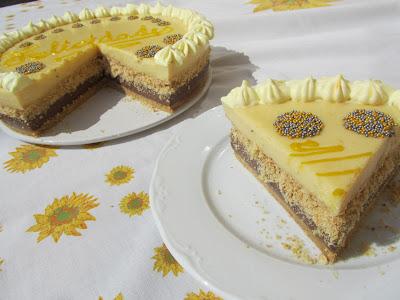 Tarta de natillas y galletas