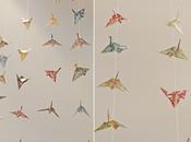 Cortina grullas origami/Origami cranes curtain